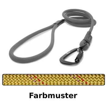 klassische Hundeleine TWIST - L - 145cm - khaki mit roter und lila Linie